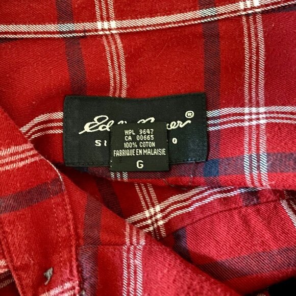 Eddie Bauer Long Sleeve Red Button Down Shirt Mens Large - Picture 10 of 10
